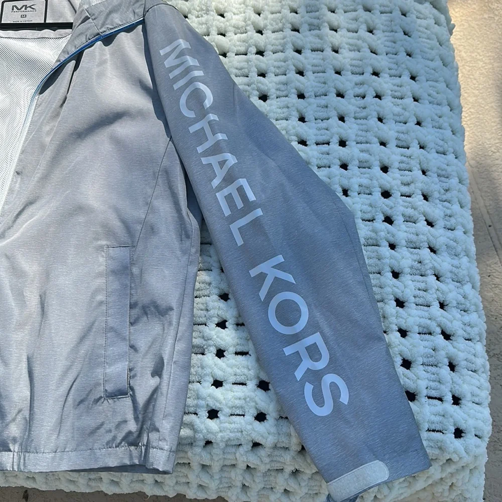 Michael Kors gray Hooded wind/rain Jacket medium